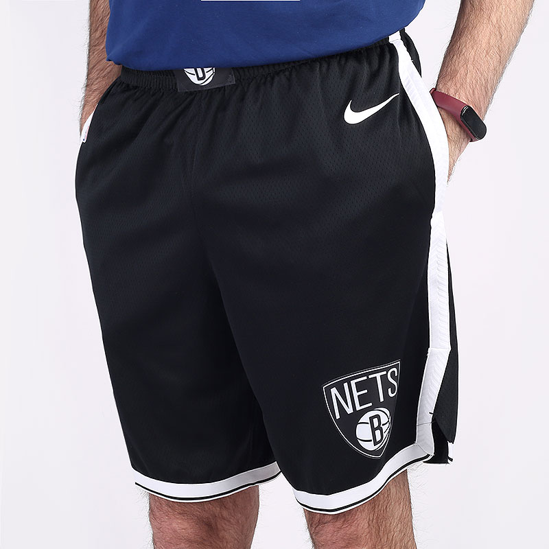 мужские черные шорты  Nike NBA Swingman Brooklyn Nets Icon Edition Short AJ5584-010 - цена, описание, фото 1